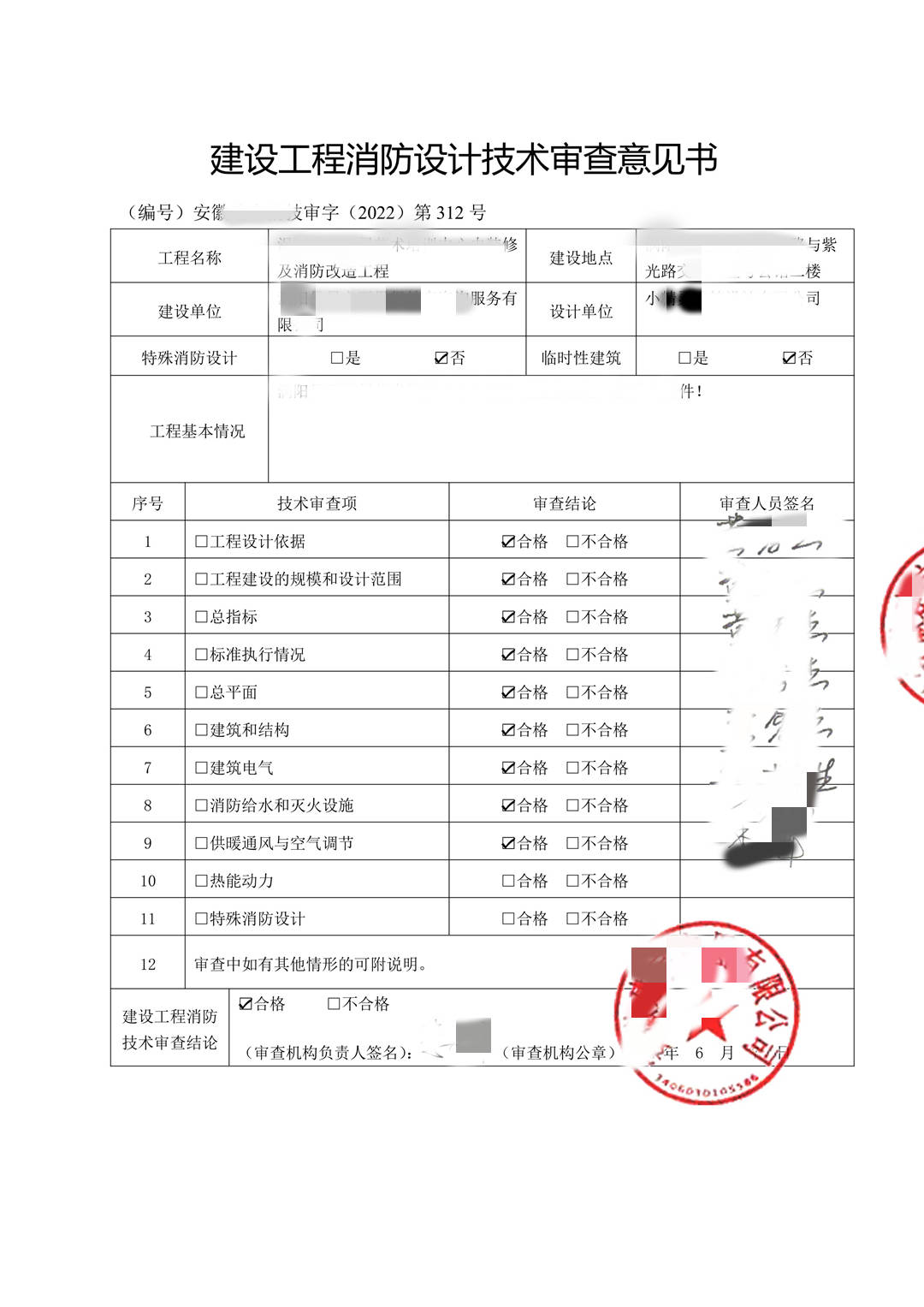 东莞市南粤市政建设工程有限公司审查-机构消防审查意见书